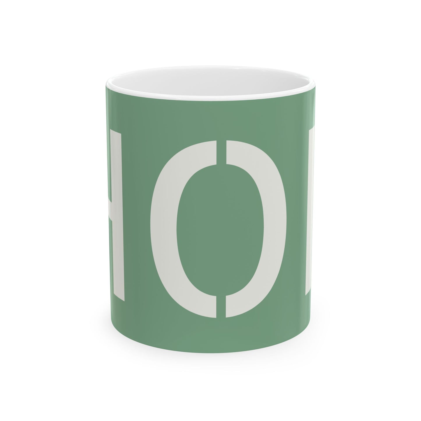 Green 'HOE' Ceramic Coffee Mug (11oz, 15oz) – Funny Gardeners Gift