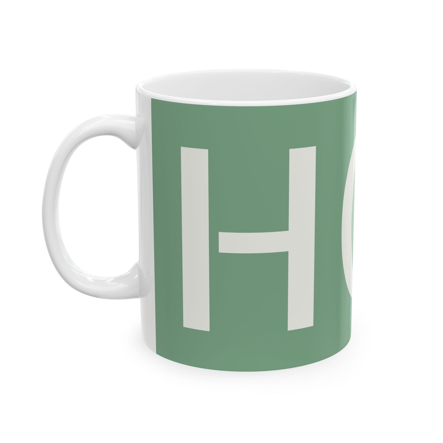 Green 'HOE' Ceramic Coffee Mug (11oz, 15oz) – Funny Gardeners Gift