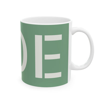 Green 'HOE' Ceramic Coffee Mug (11oz, 15oz) – Funny Gardeners Gift